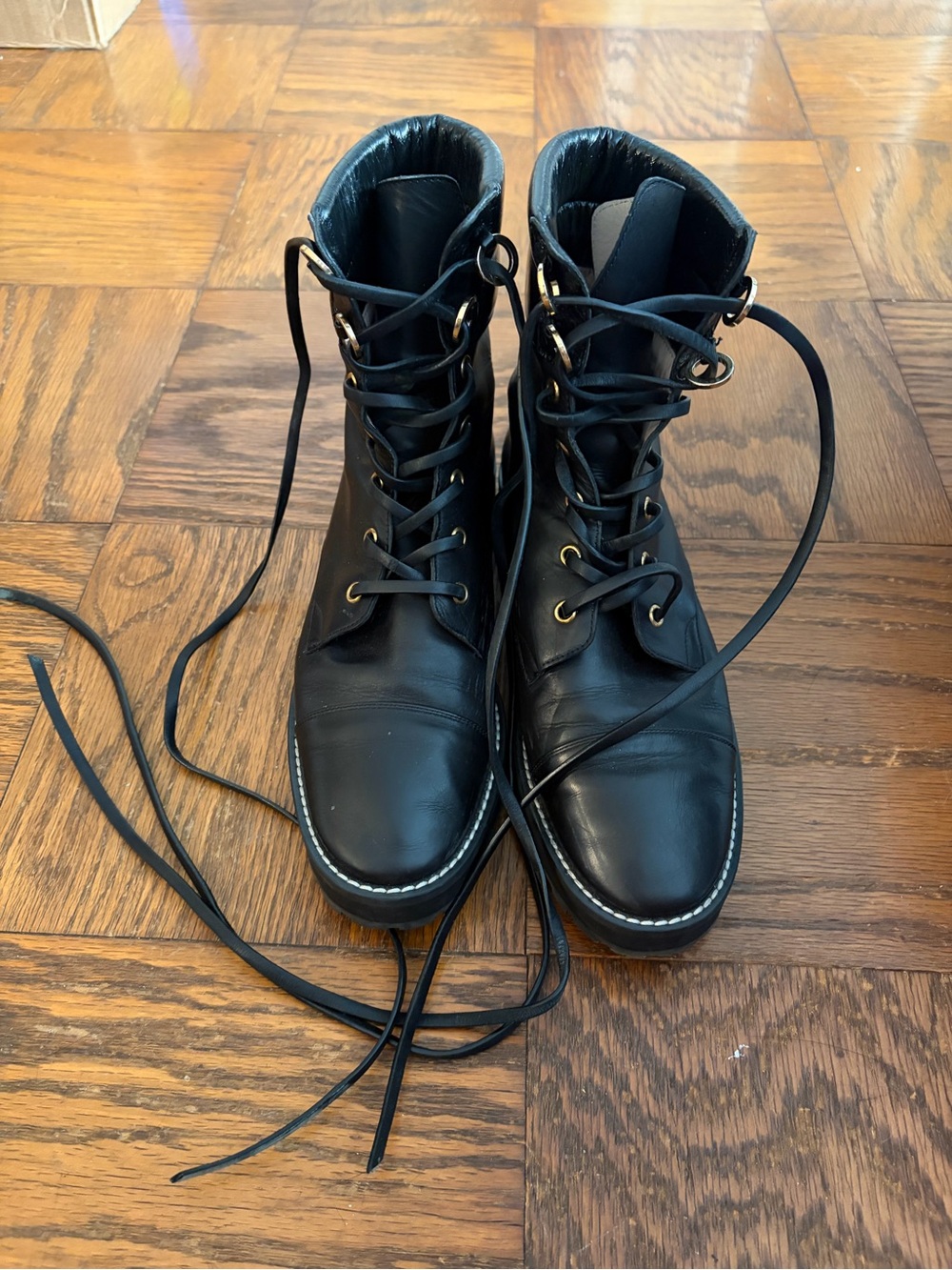 Stuart Weitzman Women’s Black Lace-Up Boots